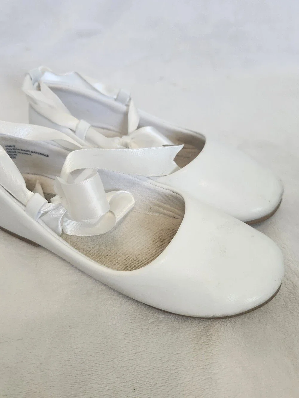 Olivia K Girls Size 13 Ballerina Mary Jane Flats Ribbon Tie Shoes
